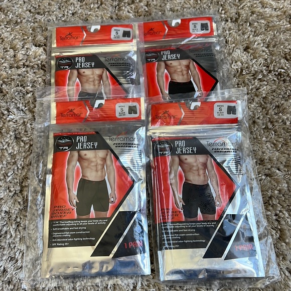 Terramar Men’s Boxer Brief Black 4 packs - New - Picture 1 of 5